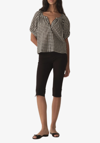 June Top Noir Greta Gingham