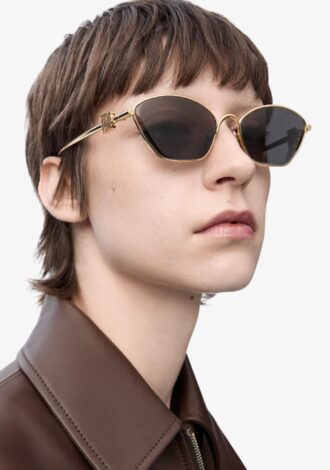 Anagram Hexagonal Sunglasses Gold