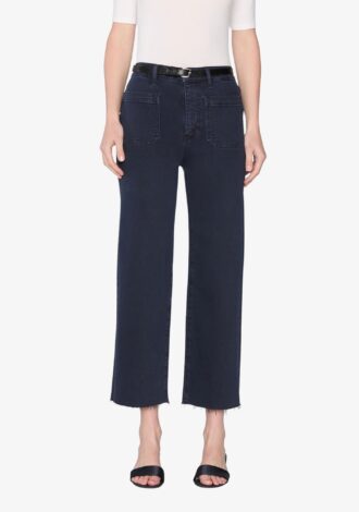 The Anchor Pant Navy Raw Fray