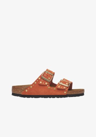 Arizona Rivet Suede Leather Dark Rust