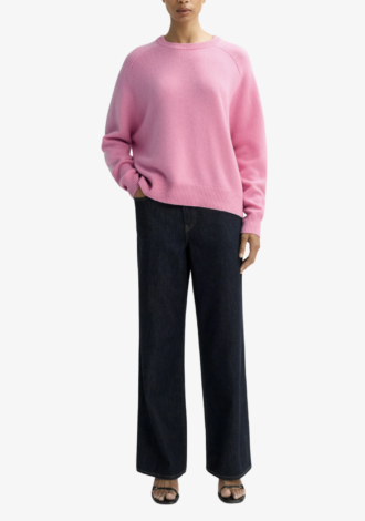Boyfriend Crew Neck Sweater Pink