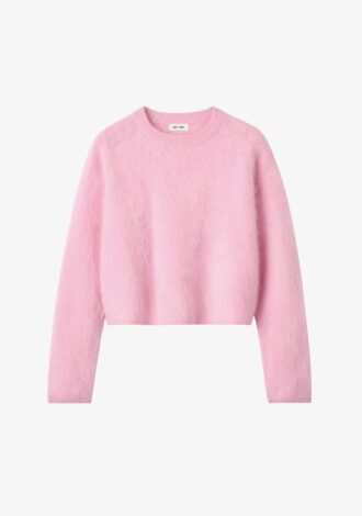 Brushed Crew Neck Sweater Pink