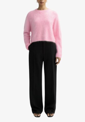 Brushed Crew Neck Sweater Pink