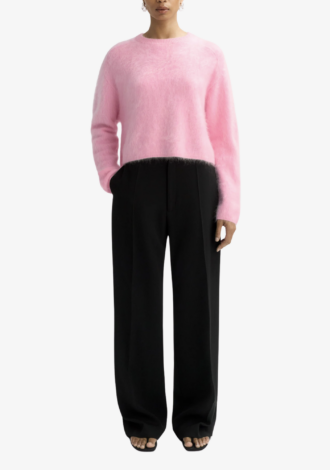 Brushed Crew Neck Sweater Pink