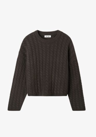 Cable Knit Crewneck Sweater Mocha