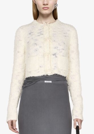 Bow Wool Cardigan