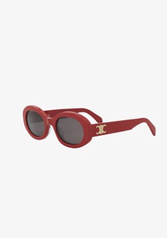 Triomphe 01 Oval Acetate Sunglasses Red
