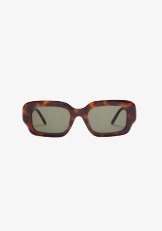 Rectangular Slim Sunglasses Havana