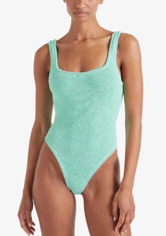 Square Neck Swim Metallic Mint