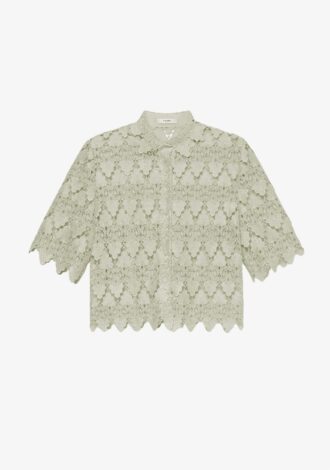 The Lace Button Up Shirt In Mint