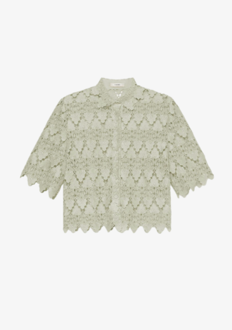 The Lace Button Up Shirt In Mint