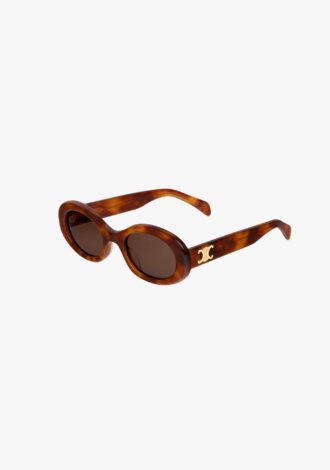 Triomphe 01 Oval Acetate Sunglasses Yellow Havana