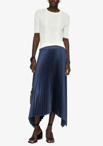 Ade Knit Weave Plissé Skirt