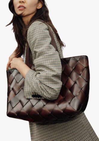 Crossover Tote Bag Dark Brown