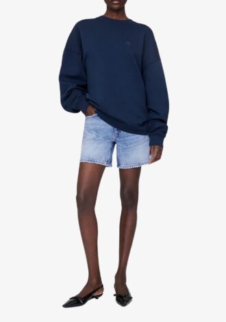 Miles Sweatshirt Framed Monogram Washed Navy