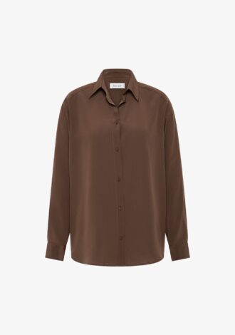 Long Sleeve Silk Shirt Truffle