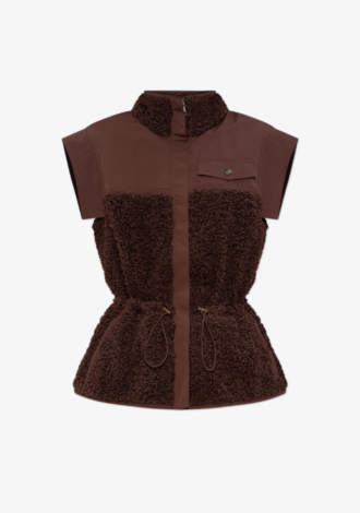 Tariet Drawstring Teddy Fleece Vest