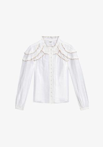 Christa Gathered Cotton Blouse