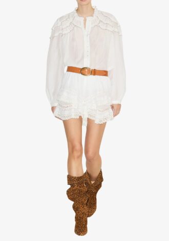 Christa Gathered Cotton Blouse