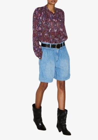 Noeline Print Blouse Plum