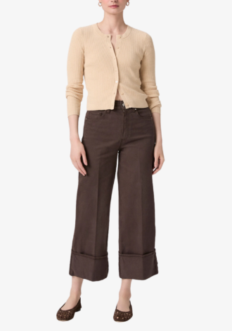 Sasha Ankle Wide Leg Jean In Rich Chocolate