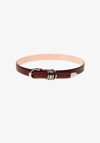 Hollyhock Croco Bordeaux & Silver