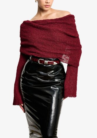 Hollyhock Croco Bordeaux & Silver