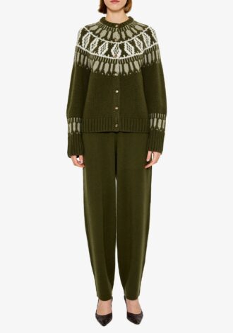 Aspen Fair Isle Cardigan Olive