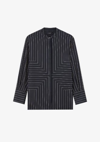 Athena Geometric Print Silk Blouse – 12