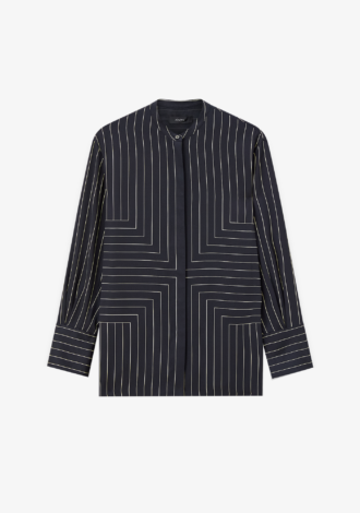 Athena Geometric Print Silk Blouse