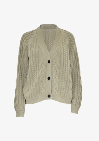 Pimlico Cable Cardigan Olive Grey