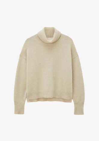 Brushed Cashmere High Neck Jumper Affogato
