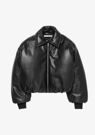 Faux Leather Bomber Jacket