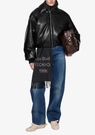 Faux Leather Bomber Jacket