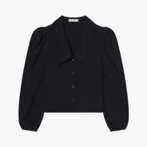 The Long Sleeve Sailor Blouse in Navy - XS