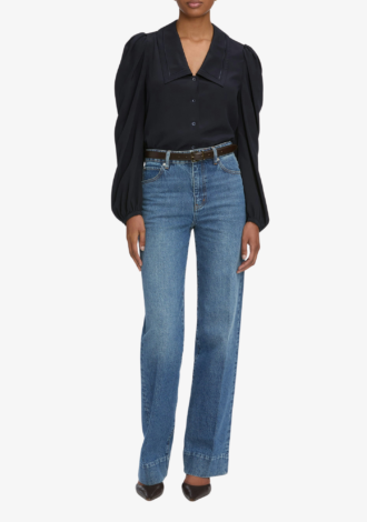 The Long Sleeve Sailor Blouse in Navy