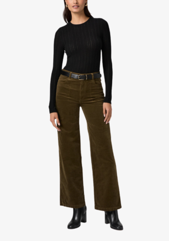 Anessa 31 Wide Leg Pant In Dark Brushed Olive