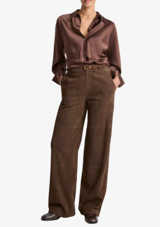 Silk Bias Long-Sleeve Blouse