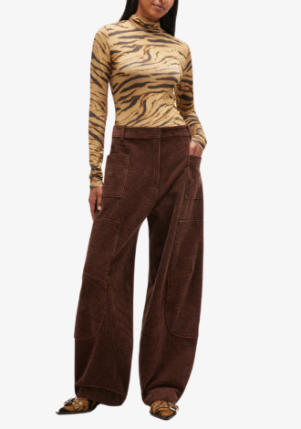 Corduroy Curved Trousers