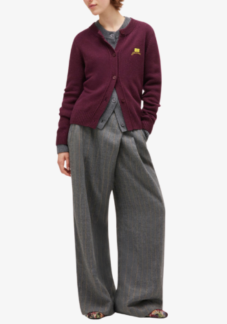 Burgundy Wool Mix Cardigan