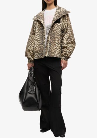 Leopard Print Nylon Jacket