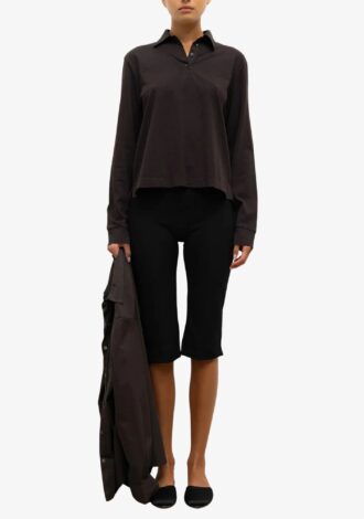 Margo Long Sleeve Polo Chocolate