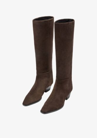 Medea Suede Knee Boots Moka