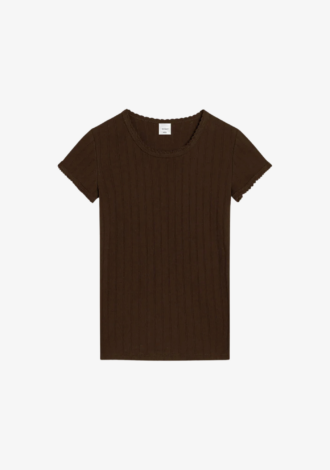 The Pointelle Slim Fit Tee Chocolate