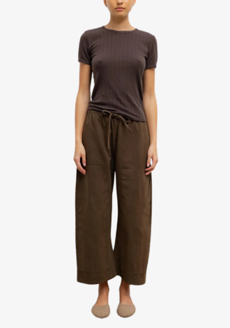 The Pointelle Slim Fit Tee Chocolate