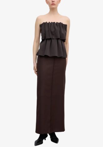 Sculpted Tube Top Chocolate Brown