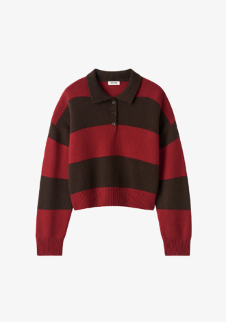 Striped Polo Shirt Mocha
