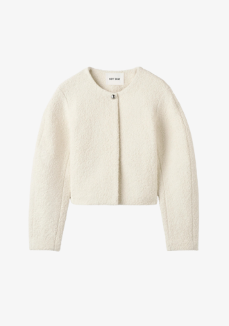 Boucle Blazer Feather White