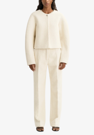 Boucle Blazer Feather White
