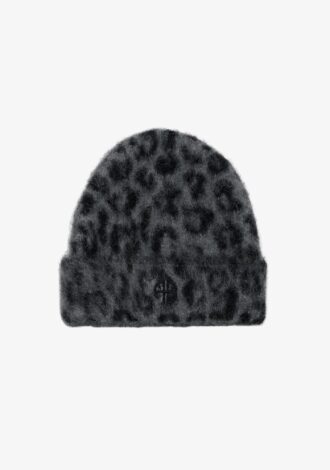 Elia Beanie Grey Leopard